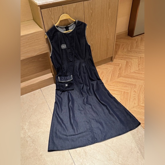 Meet the Posher Dresses & Skirts - Chanel Denim Sleeveless Dress